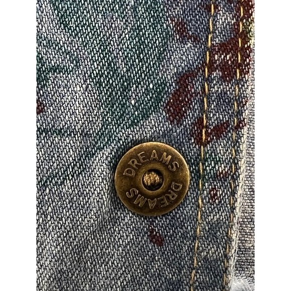 Dreams women’s large denim floral best front buttons, V neck Cotton - Picture 14 of 14